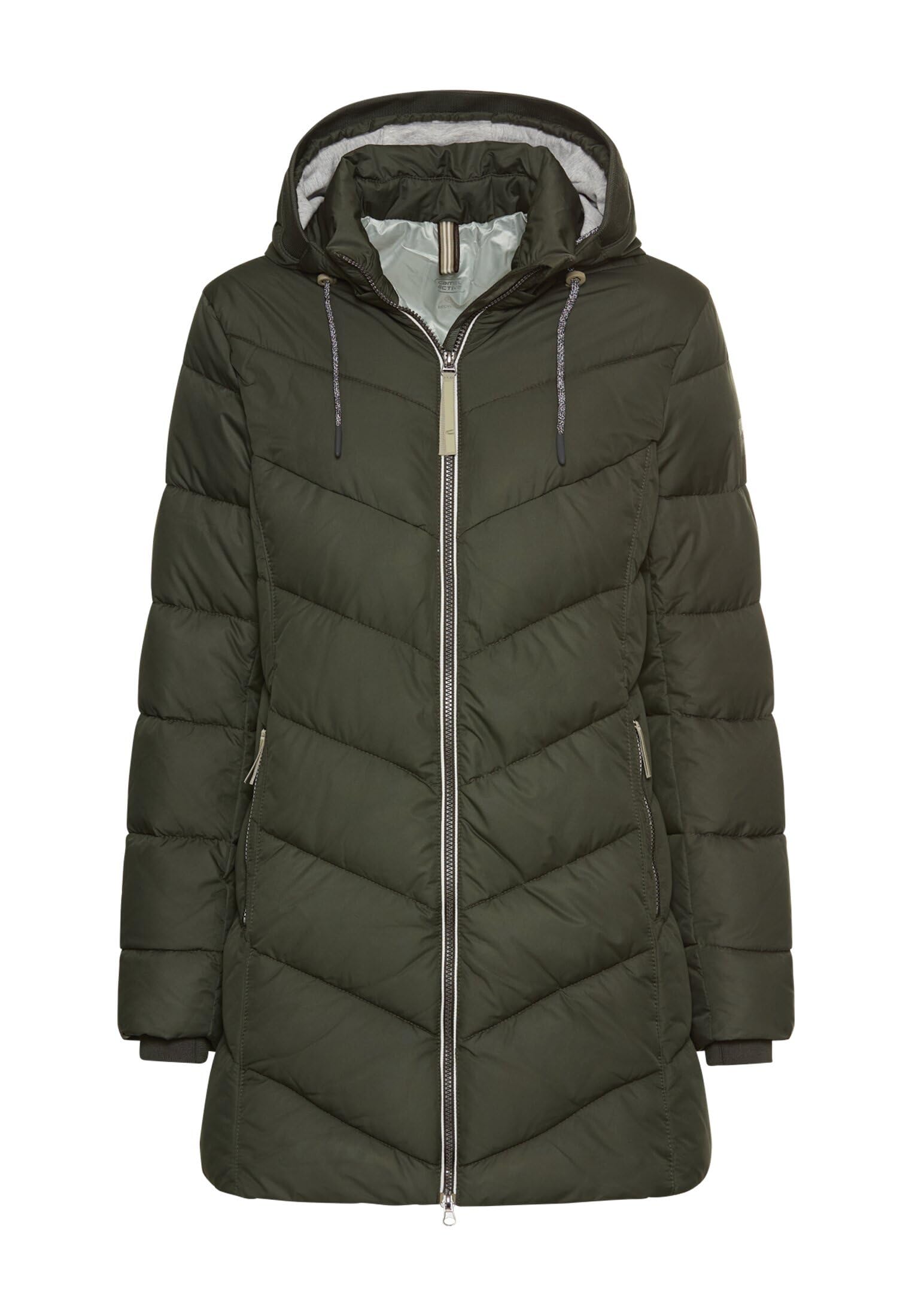 camel active Damen Wattierte Jacke mit Abnehmbarer Kapuze Waldgrün, womenswear-44