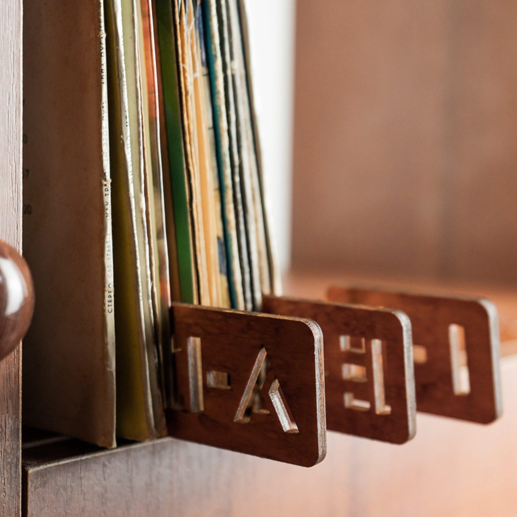 78 Divisori per Dischi nel Legno, Divisori per Dischi nel Vinile nel Ordine Alfabetico, Guide per L'Organizzazione Dei Portadischi
