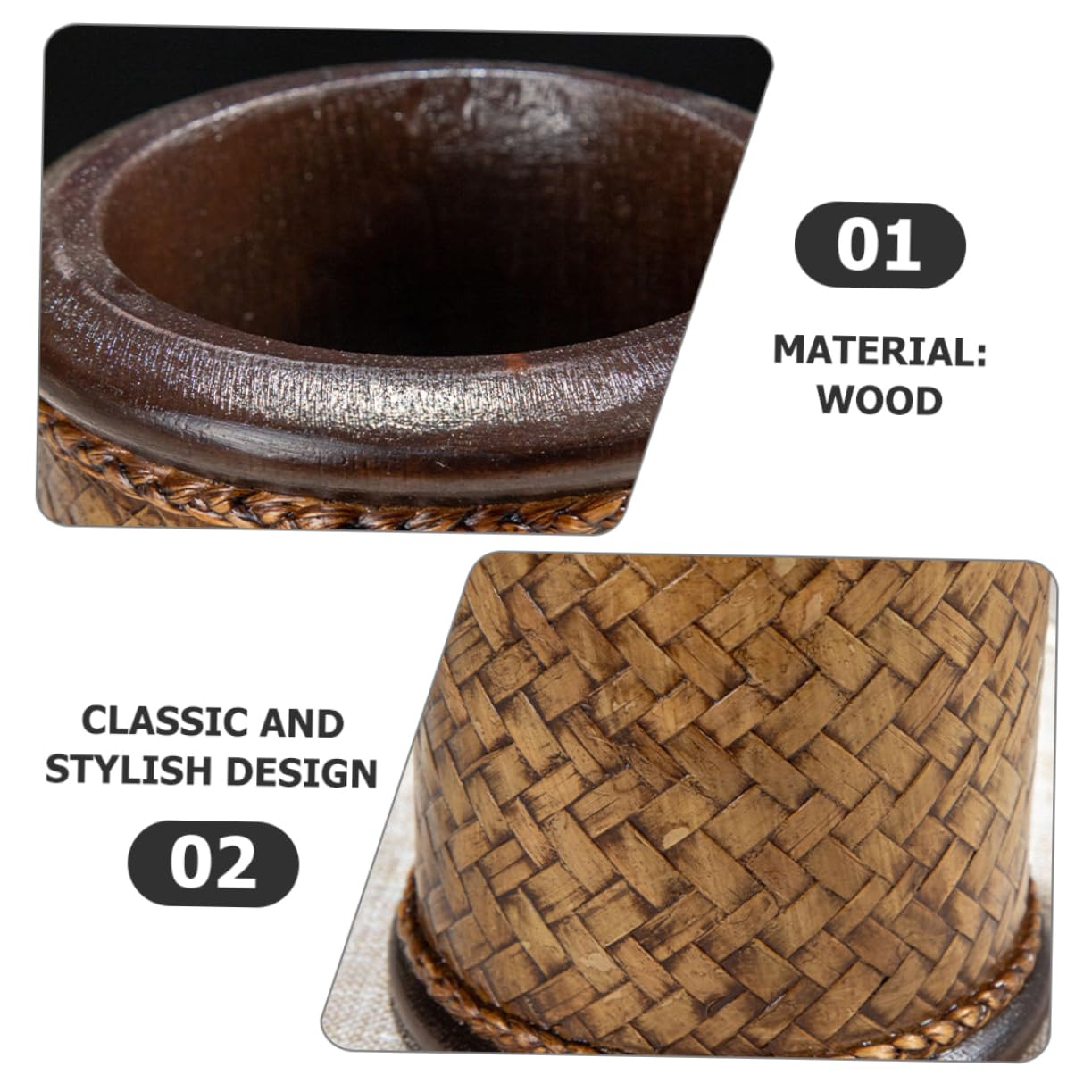 Portalápices de Madera Café, Organizador Clásico de Gran Capacidad