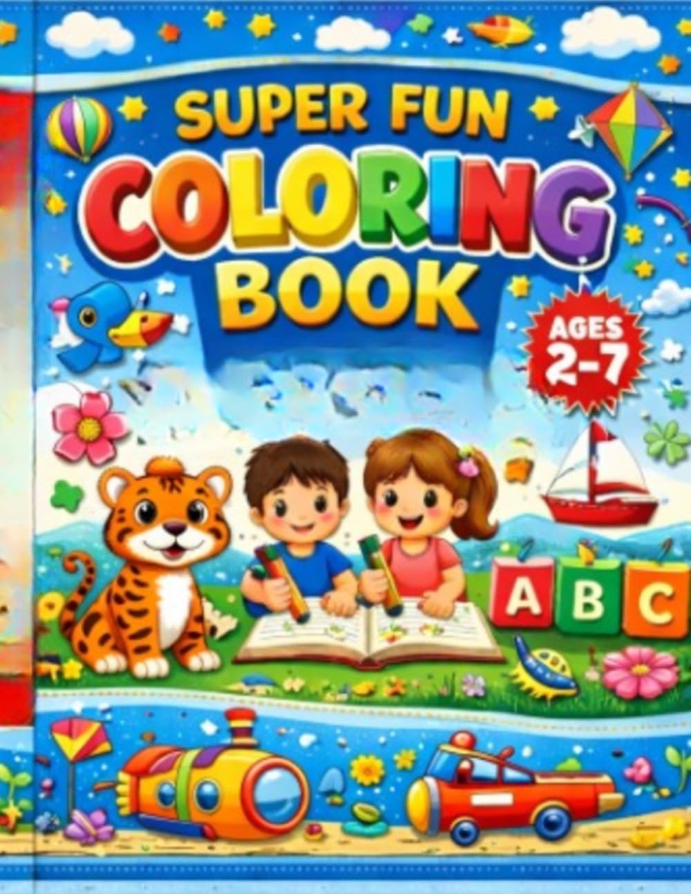 SUPER FUN COLORING BOOK ages 2 - 7 ABC: A Fun and Educational Coloring Adventure for Kids Ages 2–7 (Easy Kids Coloring Books)