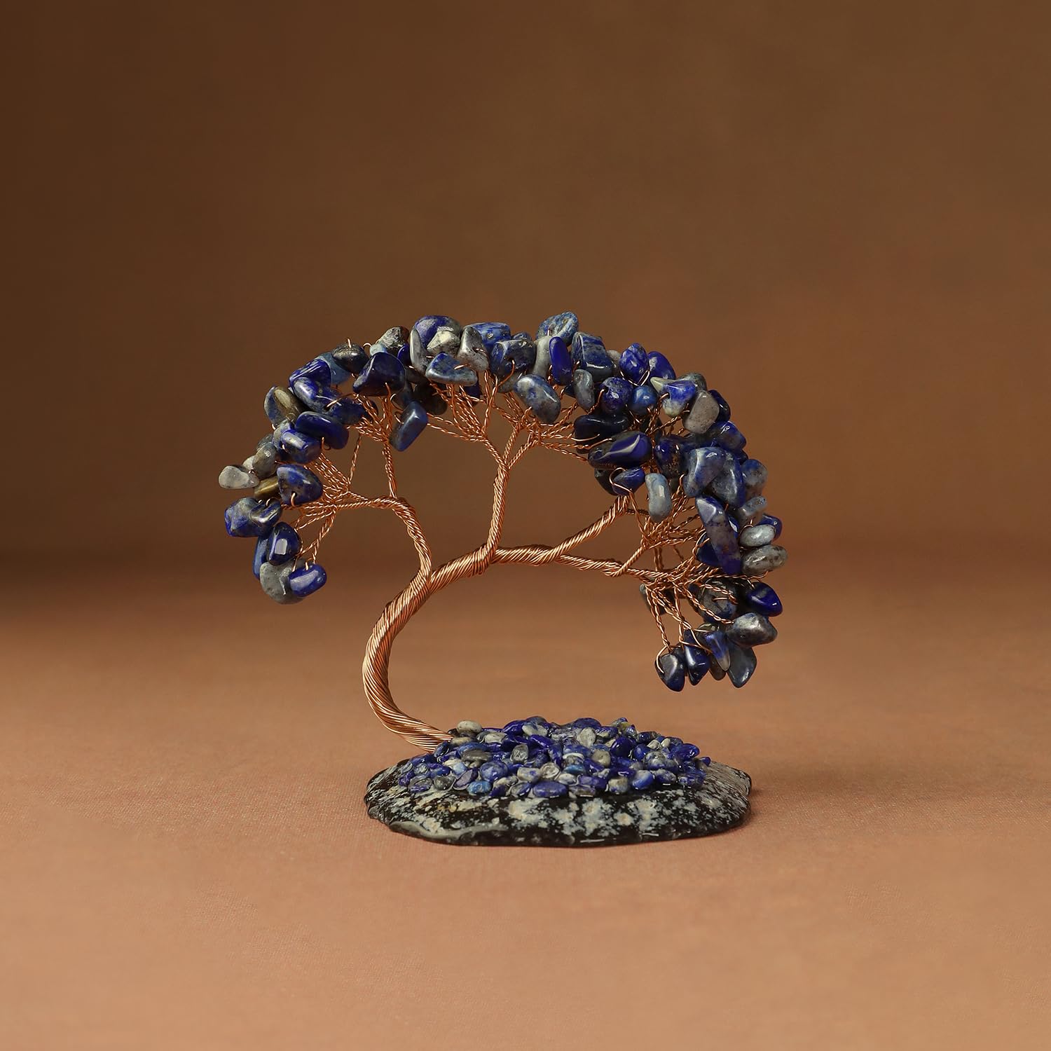 Lapis lazuli Arbre de Vie en Cristal Naturel 108 Pierres Feng Shui Chakra Reiki Arbre Bonsaï Énergie Décoration Maison Bureau Cadeau Spirituel Base Pierre Irrégulière 8-11 cm