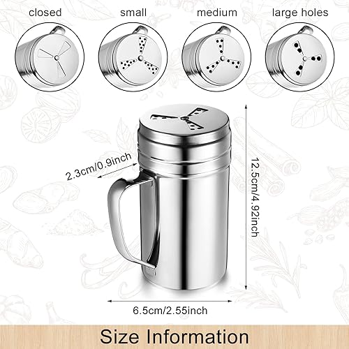 Miniatura 2 de Botella de condimentos con asa de acero inoxidable, 3 piezas, mezclador de especias versátil de metal con cubierta giratoria para cocinar utensilios