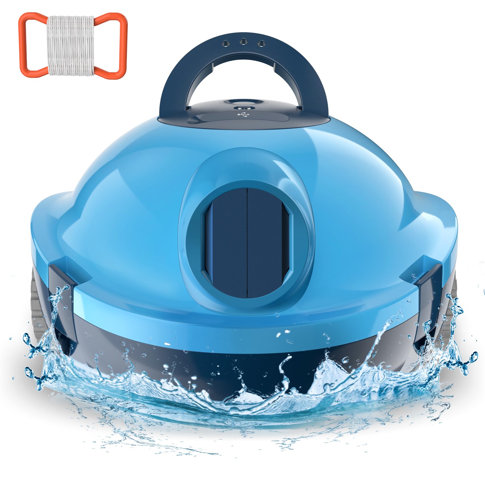 OUCAXIA Cordless Robotic Pool Cleaner, Automatic Pool Vacuum, 90 Mins Runtime & Powerful Suction, Self-Parking, Lightweight, Ideal for Above/In-Ground Pool 65 Feet/1100 Sq.Ft