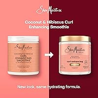 Vista 4 de SheaMoisture Crema para mejorar los rizos Curl Enhancing Smoothie de coco e hibisco para cabello grueso y rizado, sin sulfatos y libre de parabenos