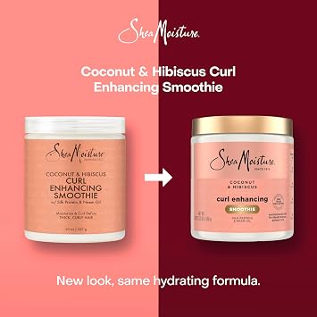 Shea Moisture Curl Enhancing Smoothie Hair Cream for Thick, Curly Hair Coconut and Hibiscus Sulfate Free and Paraben Free Curl Cream 20 oz