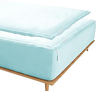 Zip On Sheets™ Zipper Fitted Sheet Queen Size - Upto 16” Inch Deep Pockets - Includes 1 Fitted Sheet Base & 2 Zip-On Sheets - Easy to Use, Sateen Cotton 500 TC Fitted Sheet - Aqua Blue