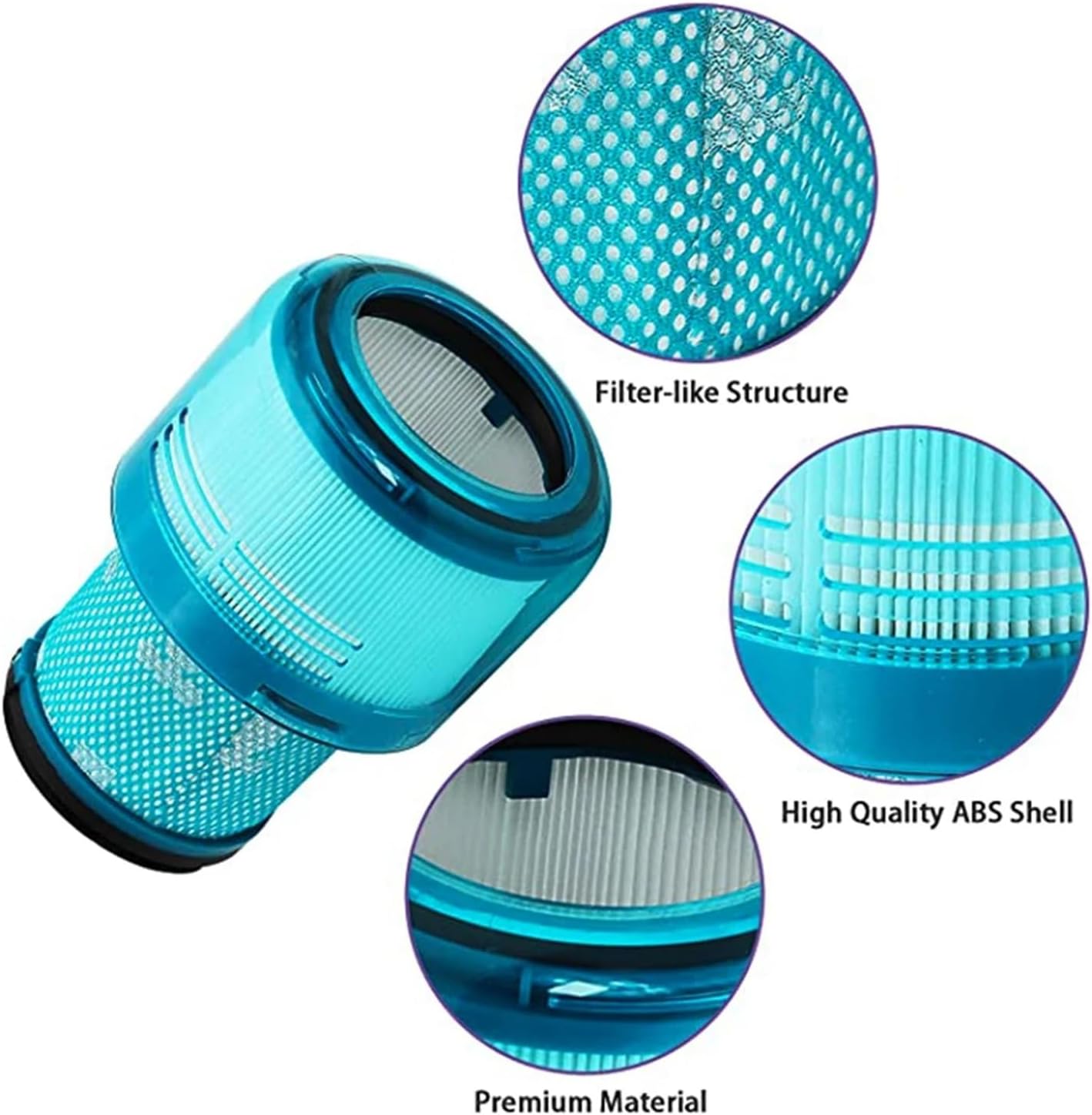 Washable Replacement Filter,Compatible For Dyson， V11 SV14 V15 SV15 Handheld Cyclone Cordless Vacuum Cleaner Accessories Parts(Purple)