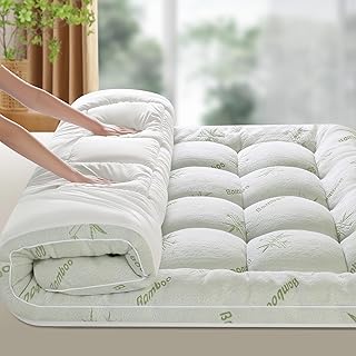 Mattress Topper King Size,Viscose Made from Bamboo Pillow Top Mattress Topper,1200 GSM Cooling Mattress Pad,2In Extra Thick Pillow Top for Back Pain with 8"-18" Deep Pocket(78"x80")