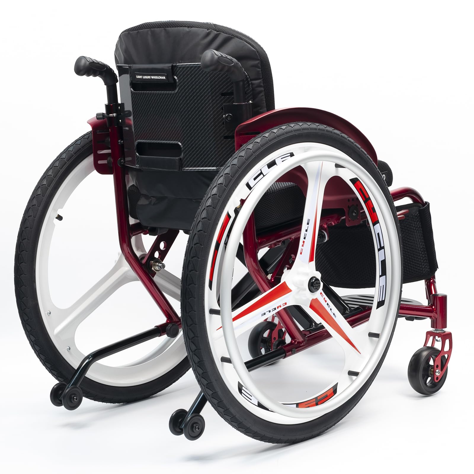 Leichtes Sport-rollstuhl, Aluminium Leichte Rollstühle, Faltbarer Aluminium-rollstuhl, Ultra-leichte Sport-rollstuhl Im Gesamten Taster, Für Jugendliche, Erwachsene, Senioren(42cm/16.5in,Red - Hard ba