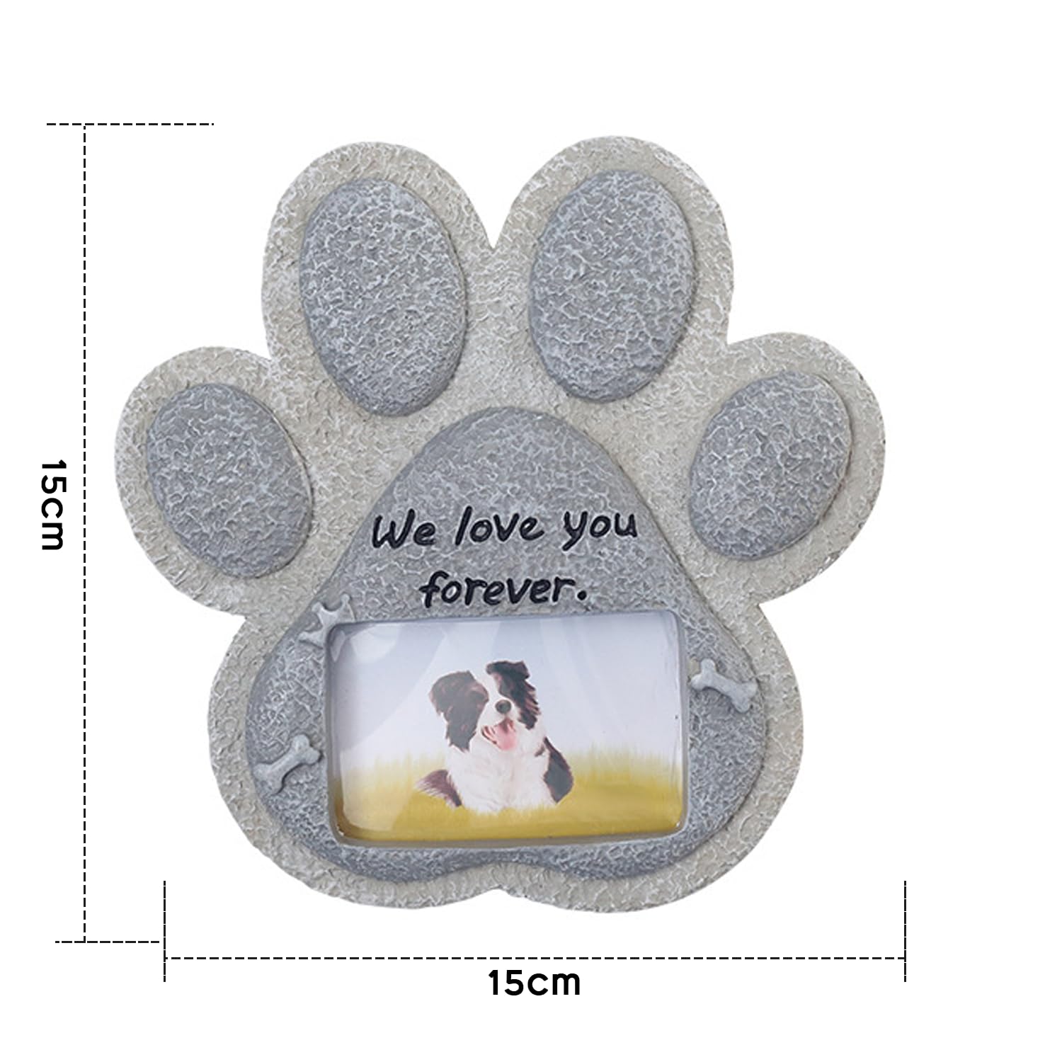 Lapide Commemorativa Per Cane In Resina - Targa Con Foto, 15x15 Cm, Per Interno O Esterno - Foto 12