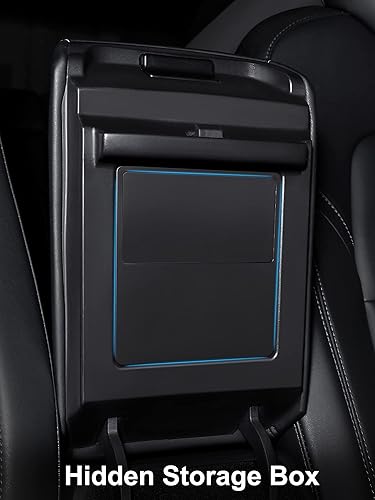 Miniatura 2 de CarQiWireless Para Tesla Model 3 Model Y Accesorios Organizador de consola central para Tesla Modelo 3 Modelo Y Reposabrazos Caja de almacenamiento
