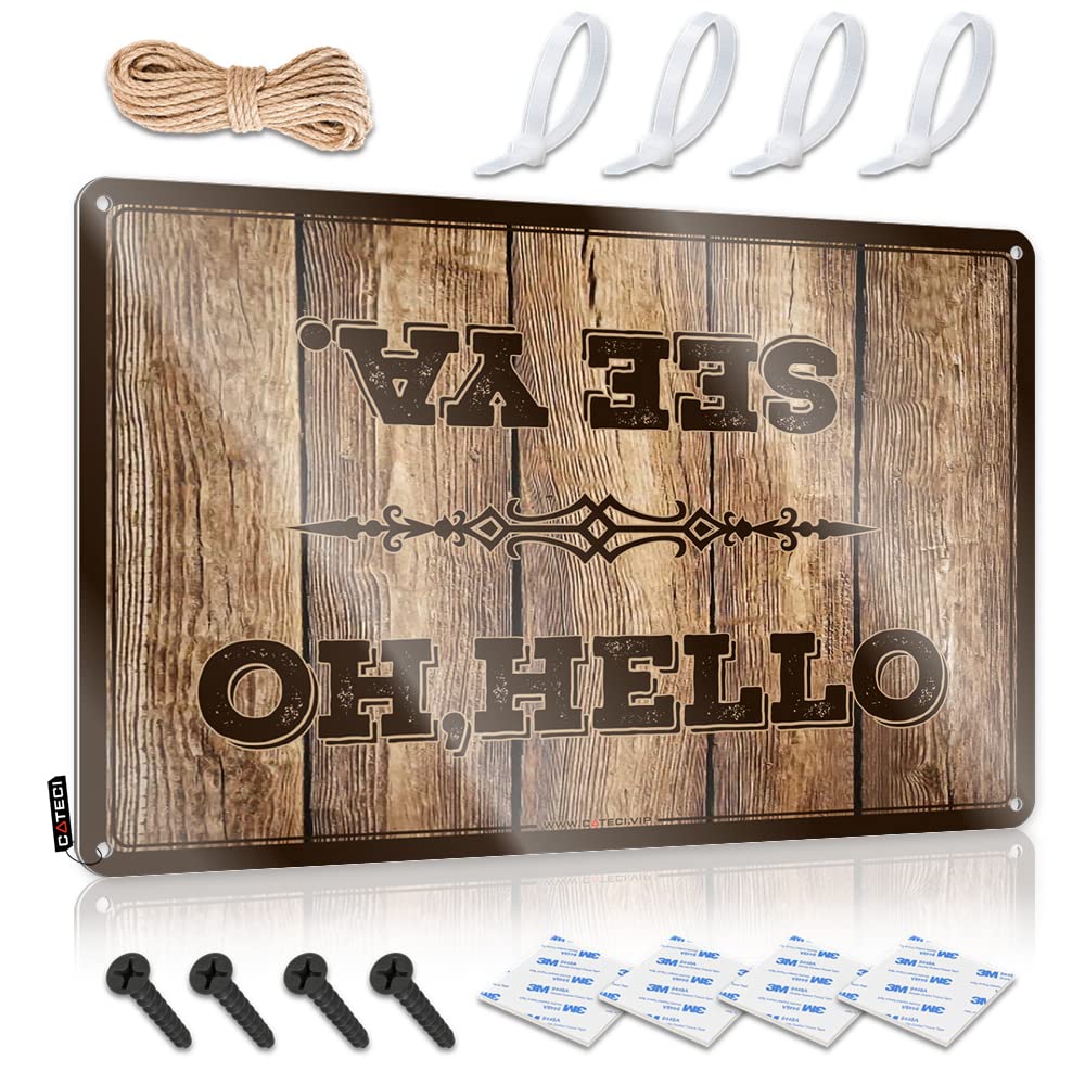 STWNVOITV Outdoor Funny Metal Sign Hey There Sign Funny Camping Signs Funny Saying Tin Signs(30X40CM)