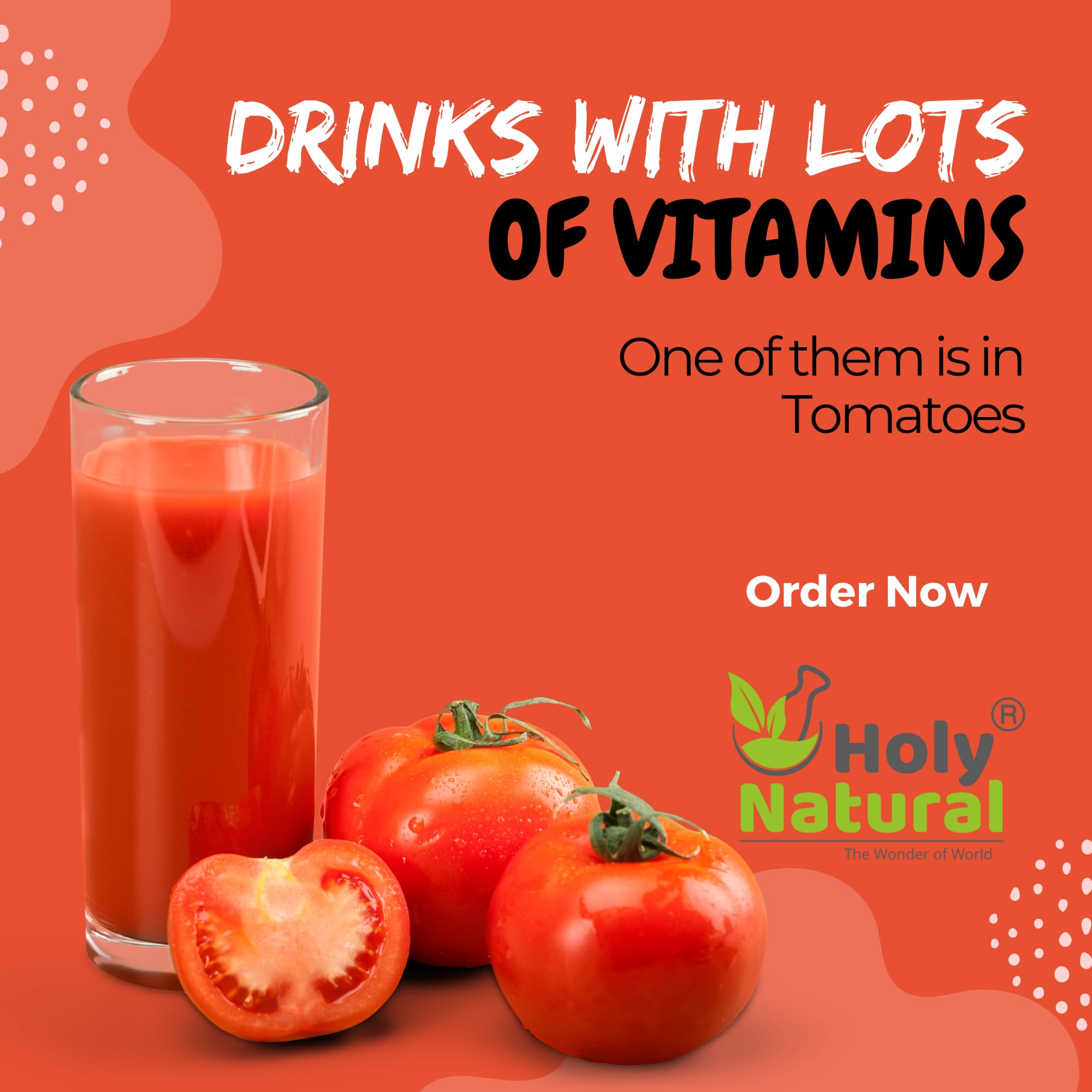 Holy Natural Tomato Powder (100 gm), Rich in Source of Vitamin A and C, Spray Dried & Delicious, Great for Tomato Soup, Juice, Ketchup & Seasoning, Tasty to Your Dishes. 2