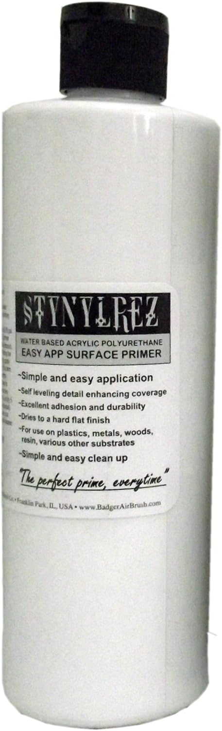 Badger Air-Brush SNR-161 Stynylrez Water Based Acrylic Polyurethane Surface Primer, 16-Ounce, White
