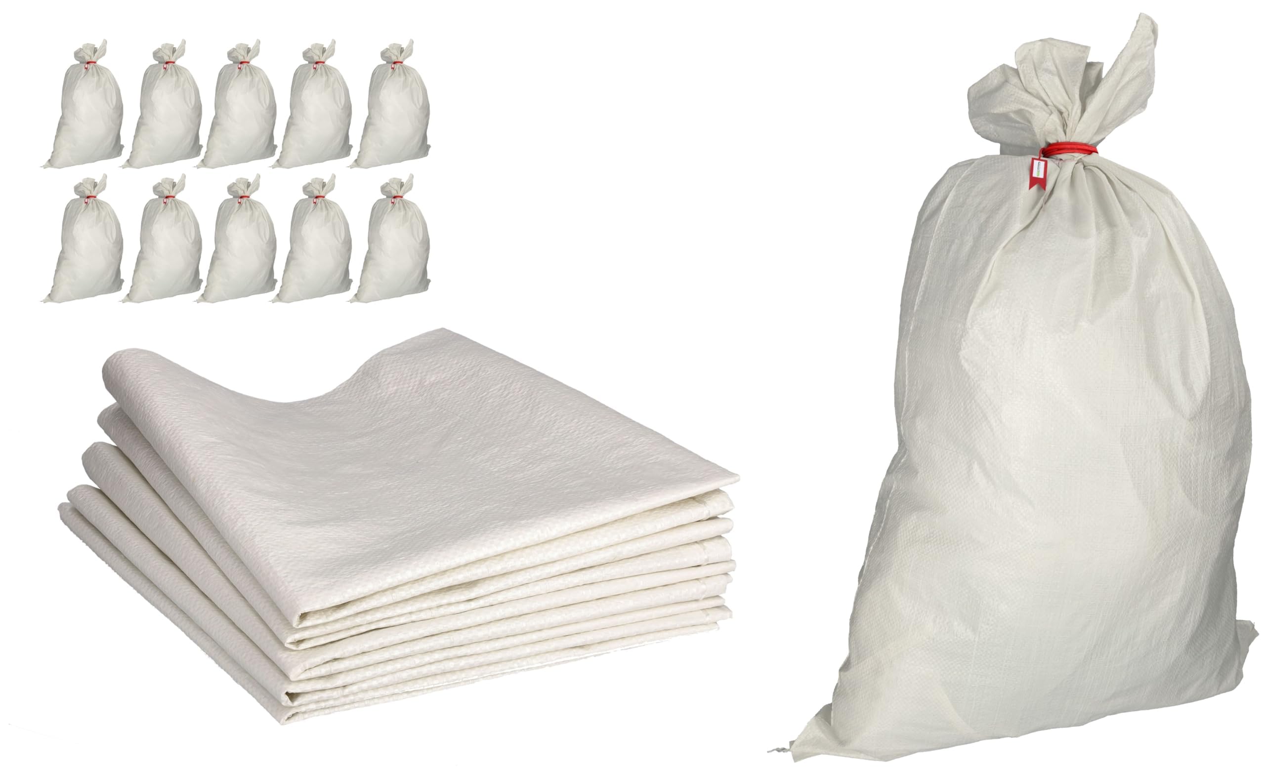 Toolspace 10x Woven Polypropylene Sacks, PP Fabric 105x65 Cm