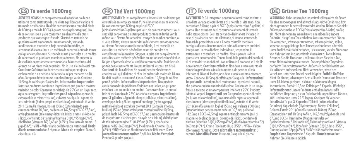Estratto Di Tè Verde 3.000mg | Con Aggiunta Di Tiamina, Riboflavina E Cromo | Sostiene L'energia, Il Metabolismo E La Difesa Antiossidante | Adatto Ai Vegani | 120 Capsule = 40 Giorni Di Fornitura