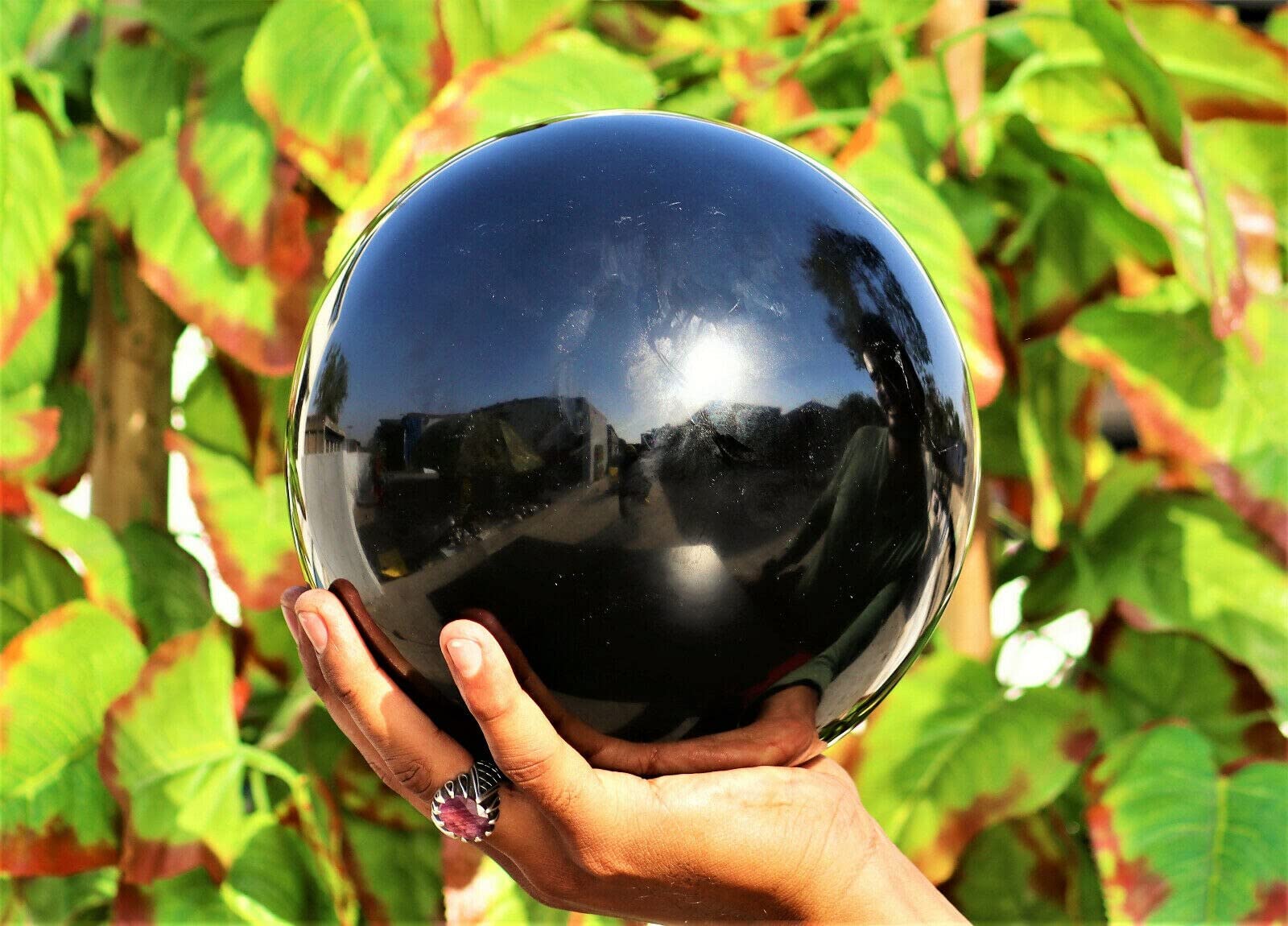 Amazon.co.jp: 水晶 天然黒曜石 球体 ブラケット 大水晶玉 加工石