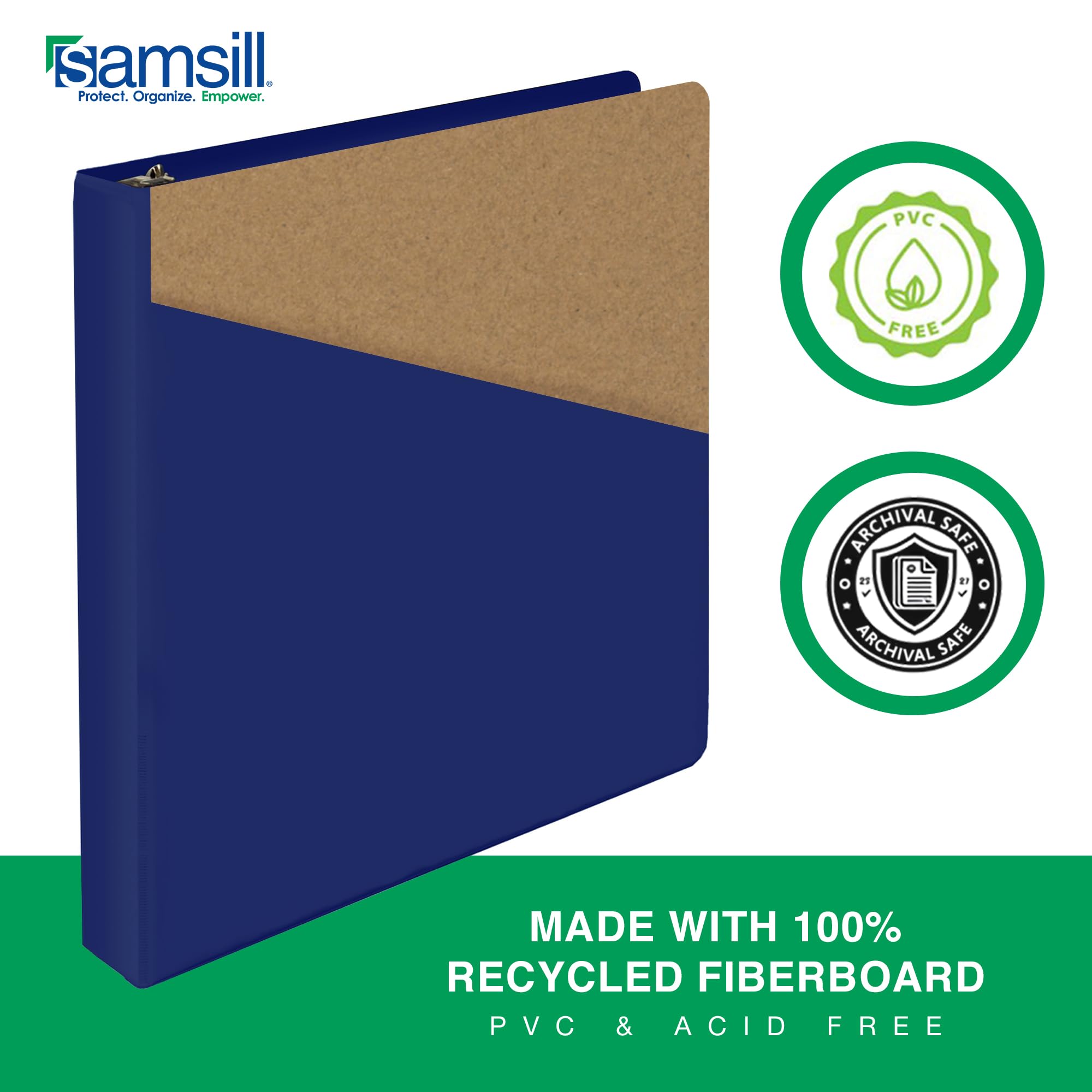 Samsill Raccoglitore resistente da 2,5 cm, con copertina trasparente personalizzabile, contiene 225 pagine