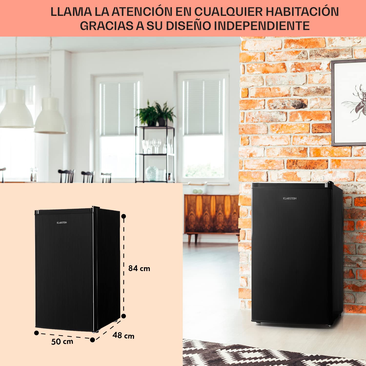 Klarstein Cool Cousin 2 en 1 Frigorífico-Congelador - Capacidad total 80 litros, frigo 69 litros, co