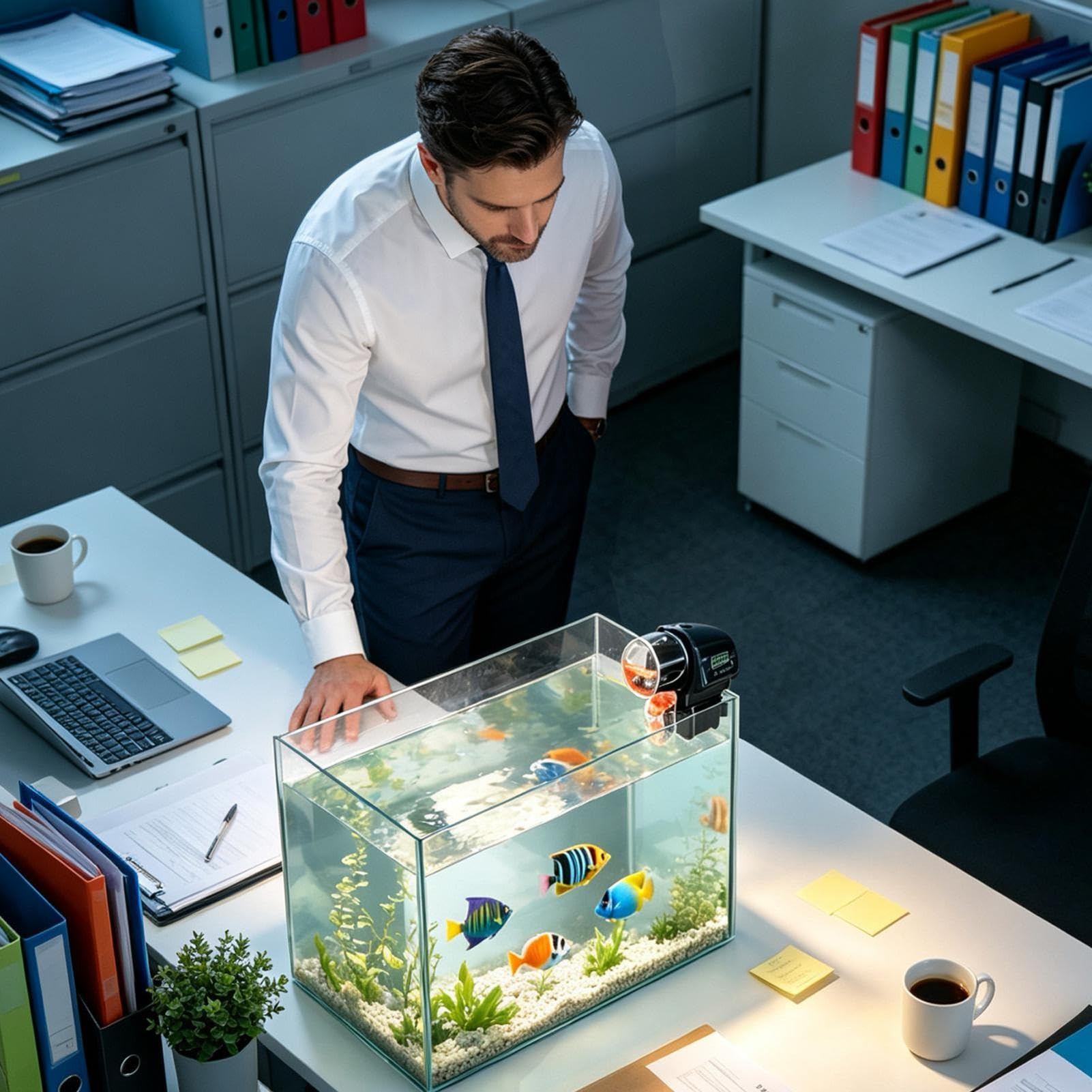 Alimentatore Automatico per Pesci Dispenser per Acquario con Esca e Smart