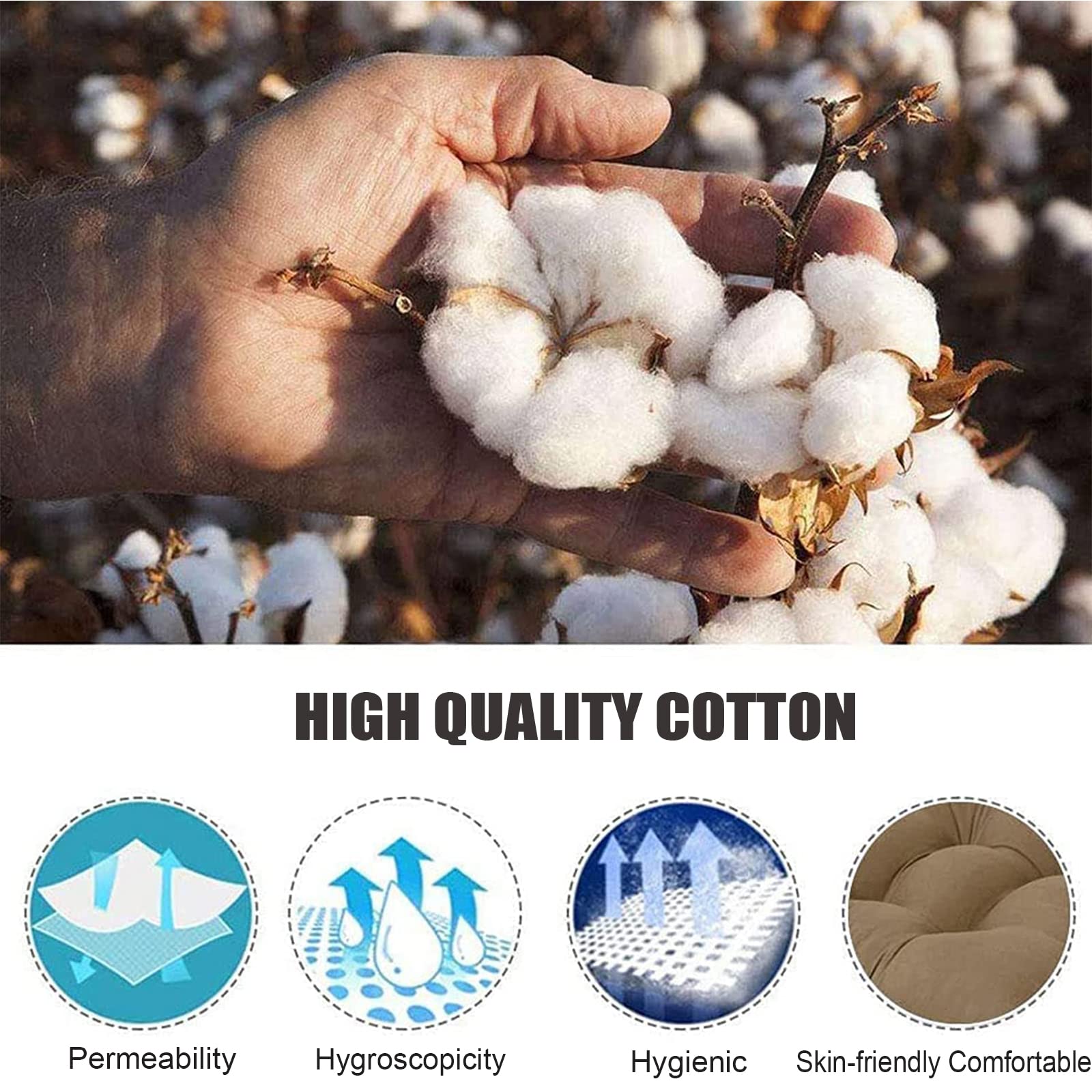 Cuscini impermeabili antiscivolo per dondolo da esterno con schienale e cravatte addensare 2 o 3 posti, cuscinetti di ricambio per mobili da giardino e patio, 120 x 100 cm