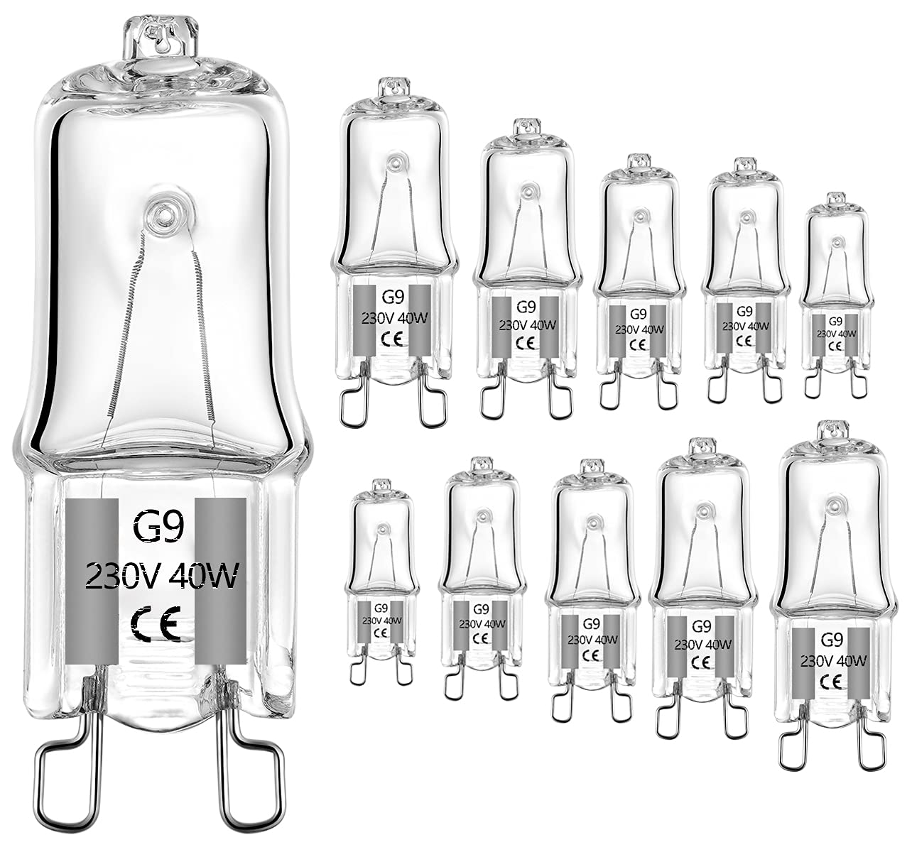 AHEVO40W G9 Halogen Light Bulb Warm White 2700K,230V,Pack of 10