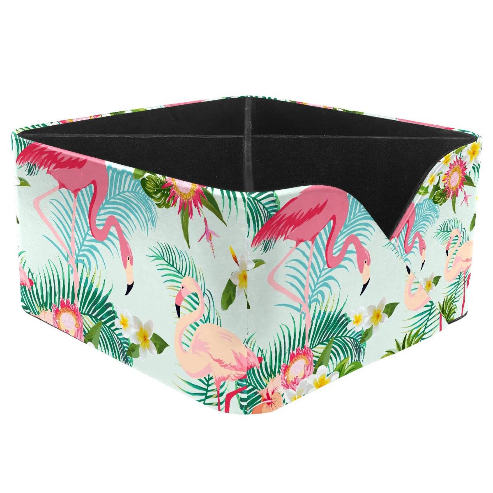 KengjuTesu Flamingo Birds Desktop Organizer Pen Holder, Rectangular Pencil Cup for Office, Study and Makeup Stations