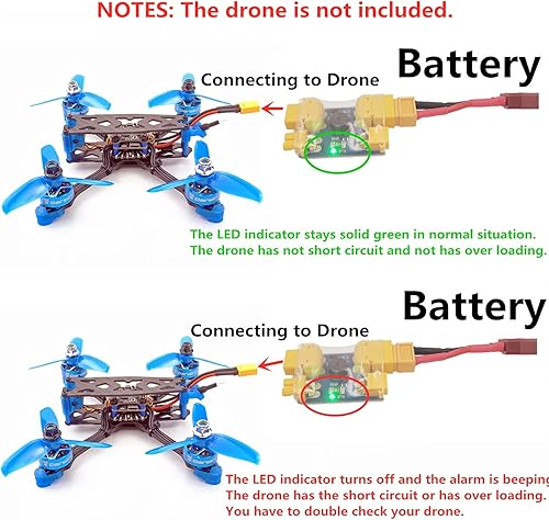 Miniatura 3 de Shortsaver XT60/XT30 - Tapón de humo con alarma de zumbador, protección de fusibles de cortocircuito, inspección de seguridad de sobrecarga para