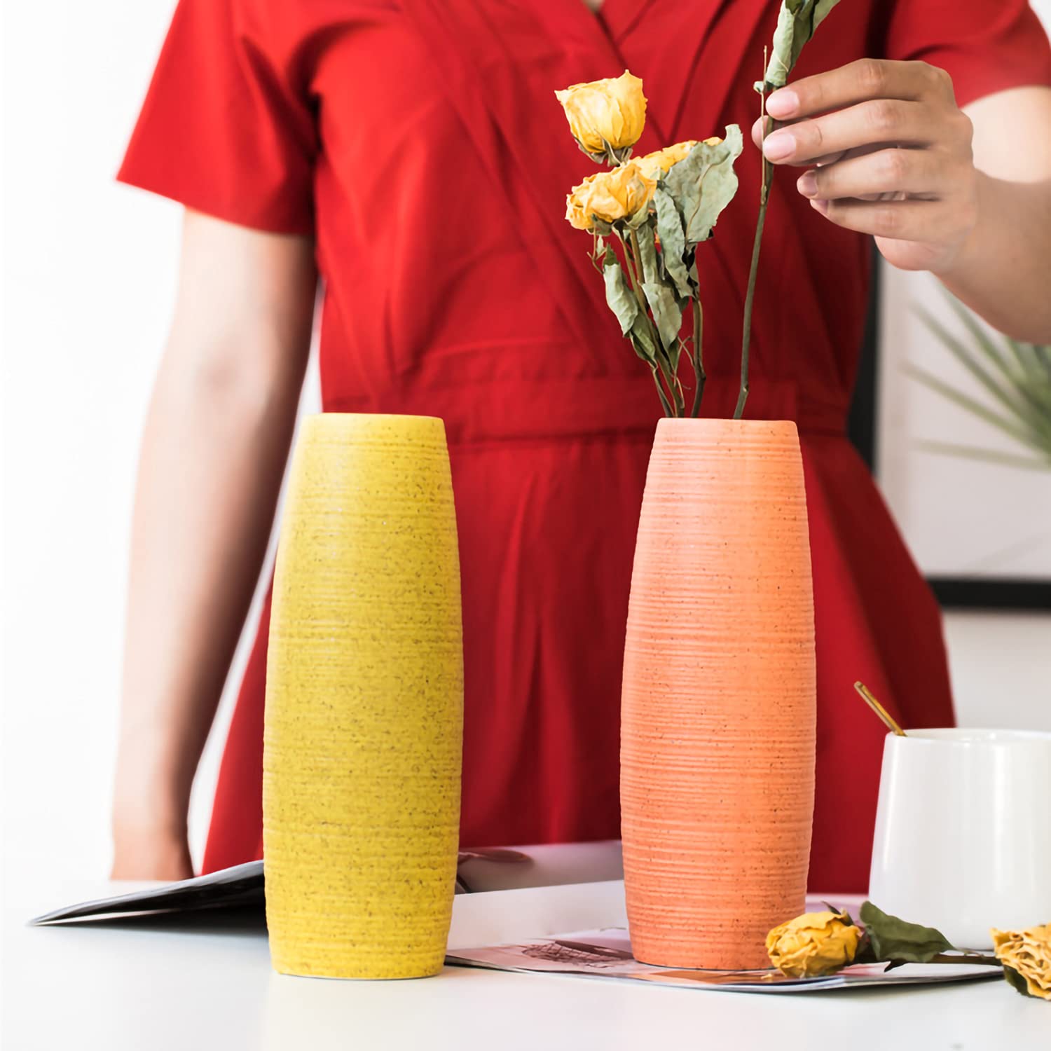 Vasi Vaso Da Fiori In Ceramica Placcata Argento Decorazioni La Casa In Stile Nordico Soggiorno Tavolo Mobile TV Decorativo Florero X0630 Da 14,88 € | DHgate