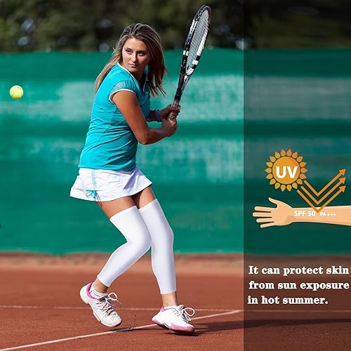 Miniatura 6 de Skylety Mangas de compresión para piernas de longitud completa, mangas deportivas para ciclismo, piernas para hombres y mujeres, correr, baloncesto