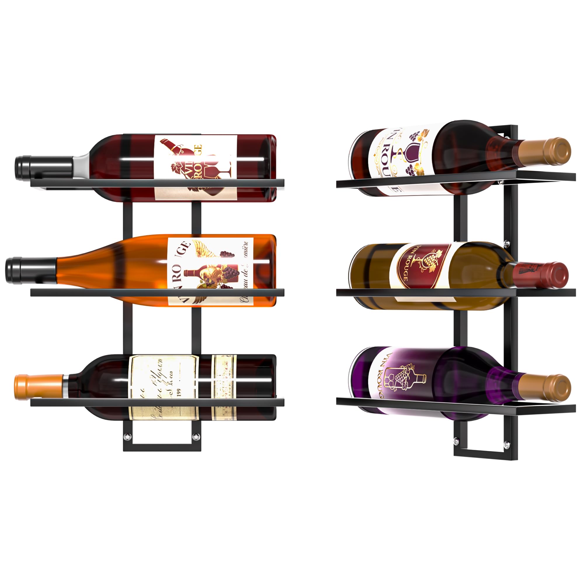 Alytree 3 Bottle Wall-Mounted Wine Rack，DIY Detachable Wall Wine Rack,