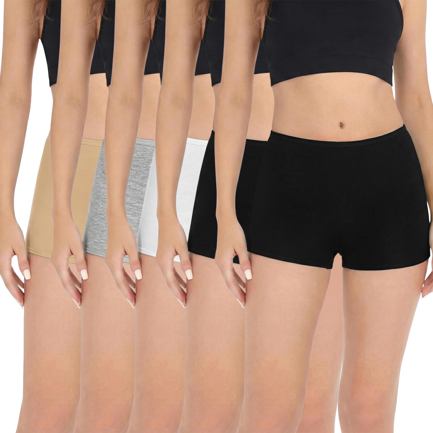 Marvmys Damen Boxershorts Baumwolle Unterwäsche Atmungsaktiv Bequem Weich Mittelhohe Panties Multipack S-XXL