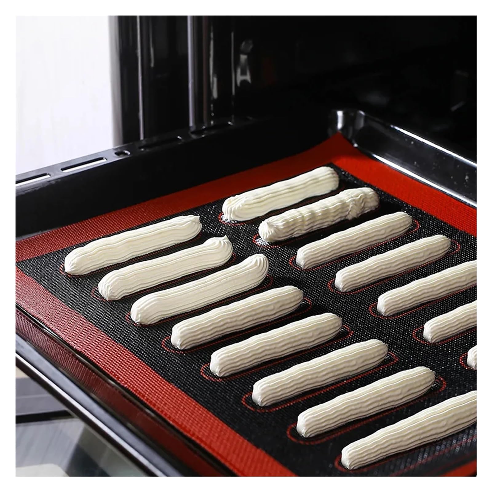 Wiederverwendbare perforierte Silikon-Backmatte, 2 Seiten, antihaftbeschichtete Ofeneinlage for Kekse(KT-004,2Pcs)