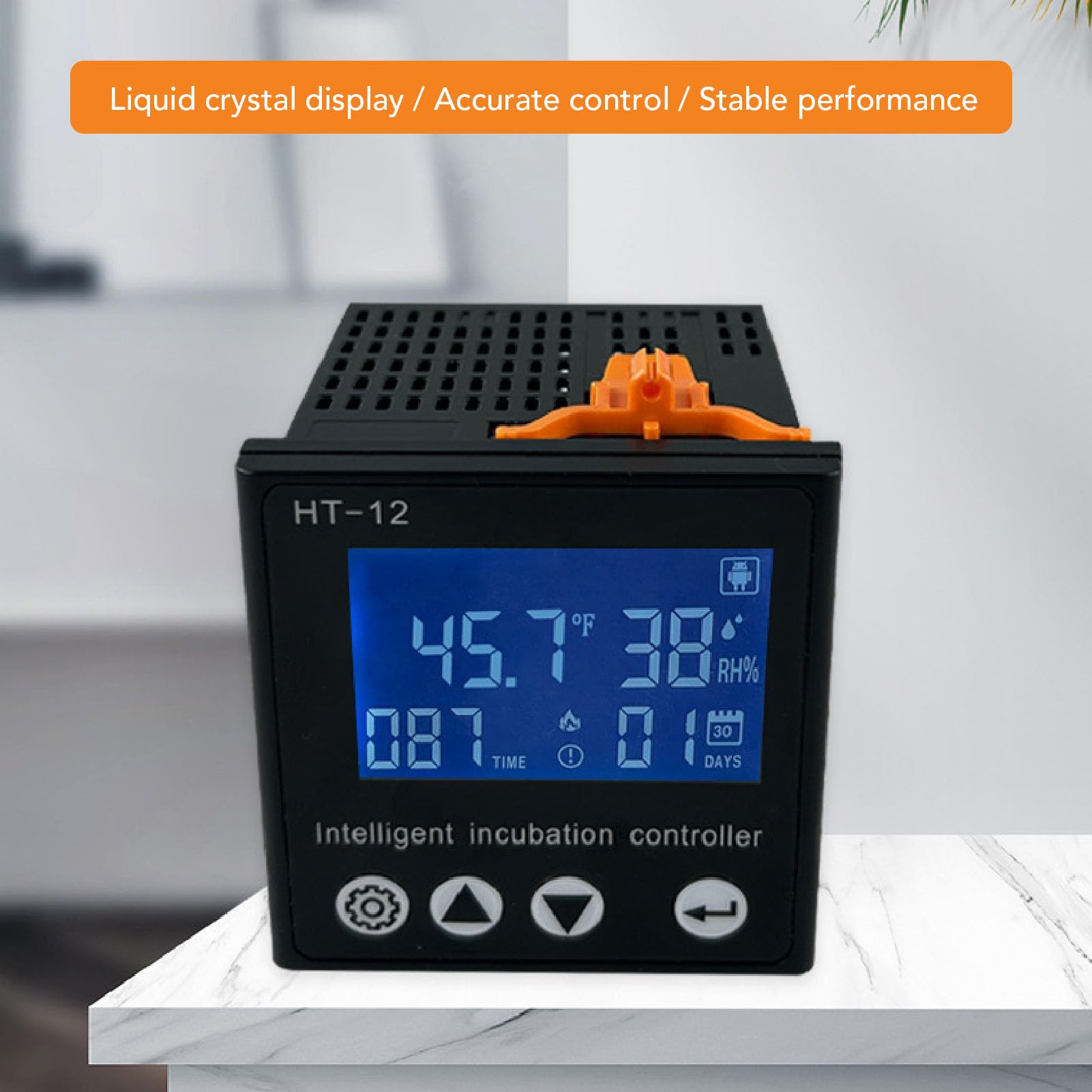 Controlador digital de temperatura y humedad con pantalla LCD, medidor inteligente de control de temperatura para cría, carcasa de ABS, precisión ± 0,5 °C