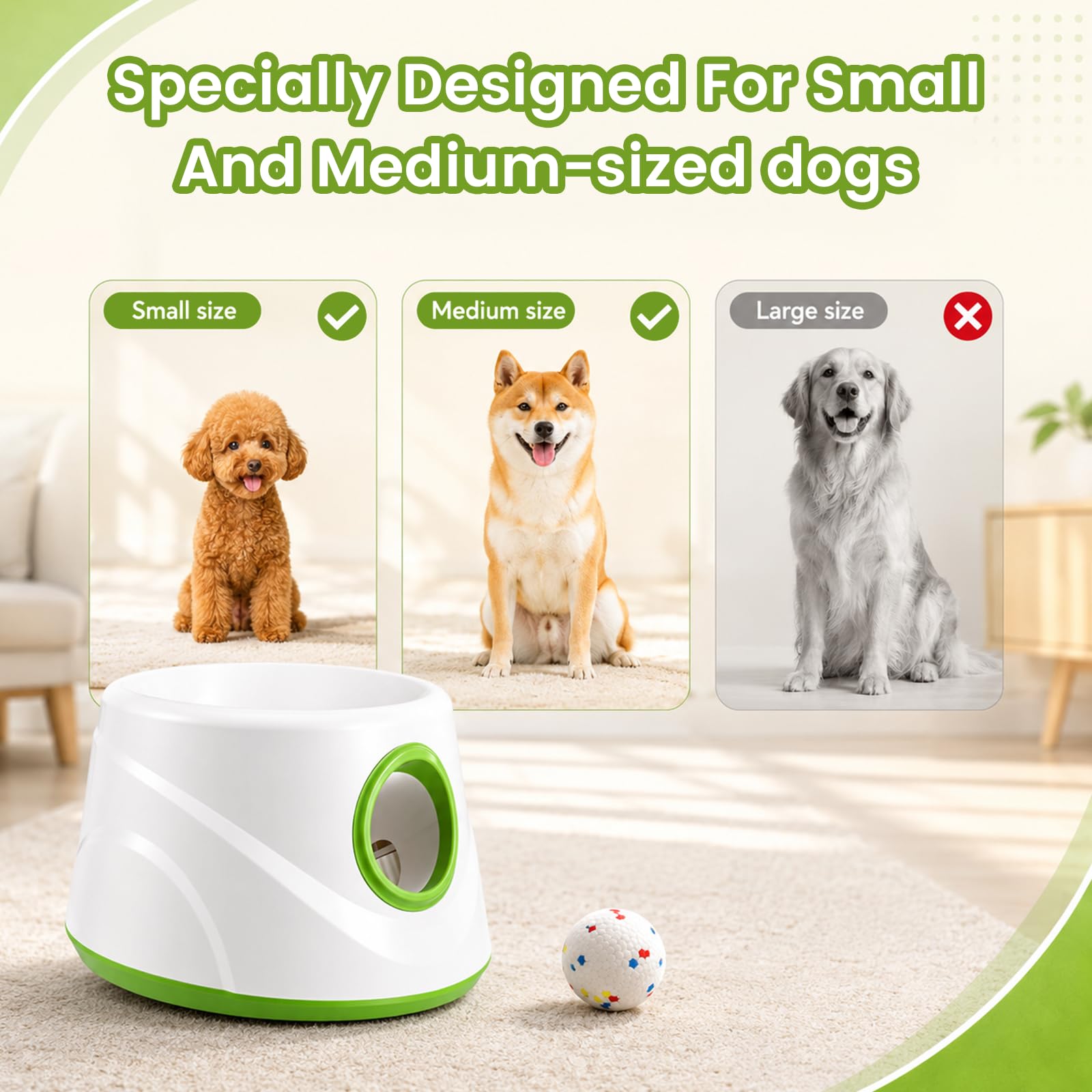Máquina para lanzar pelotas de perro con 9 pelotas de tenis E-TPU | Juguete interactivo eléctrico para perros pequeños, lanzador de pelotas para perros, tenis, máquina para interior y exterior