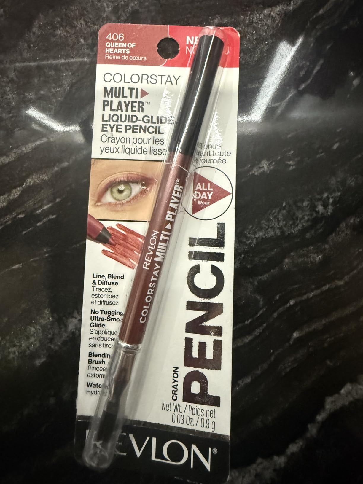 REVLON ColorStay Multiplayer Liquid-Glide Eye Pencil, Multi-Use Makeup With Blending Brush, Blends Then Sets, Creamy Texture, Waterproof, Smudge-proof, Longwearing, 402 High Stakes, 0.03 Oz