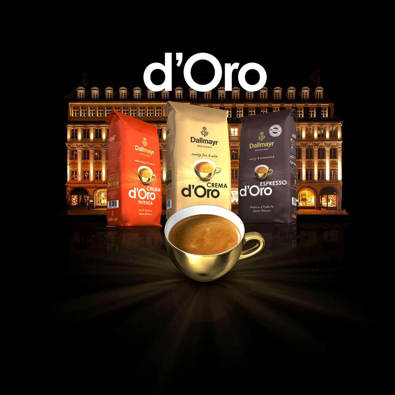 Dallmayr Crema d'Oro INTENSA cała fasola, 4 x 1000 g (4000 g) - kawa od Dallmayr