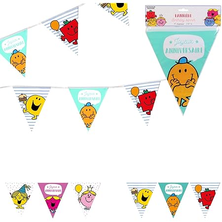 Les Colis Noirs Lcn Banniere Fanion Monsieur Madame Joyeux Anniversaire Modele Aleatoire Decoration Fete 433 Amazon Fr Cuisine Et Maison