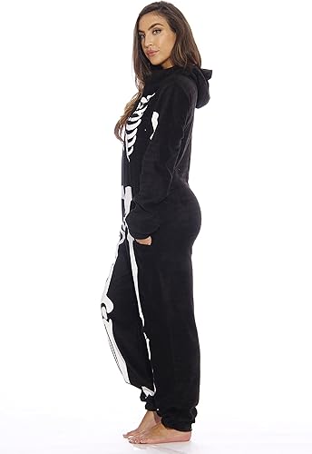 Miniatura 2 de Just Love Skeleton Onesie Halloween Costumes for Women Adult - Comfortable Fleece Fabric with Cozy Hooded