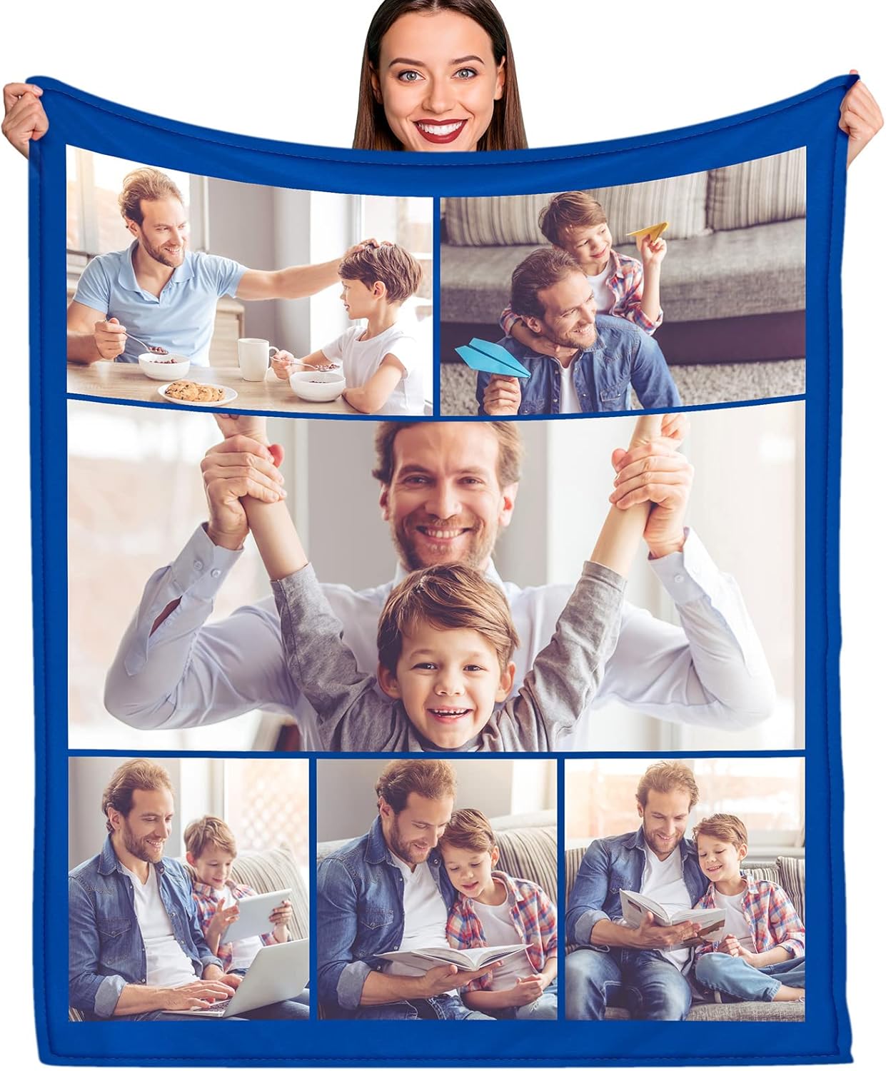 Custom Blanket with Photo Text Personalized Flannel Throw