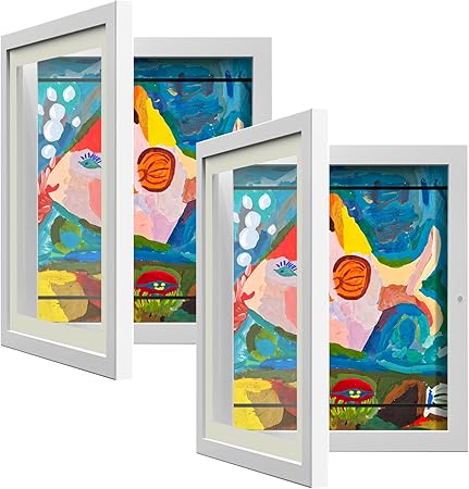 2 Pack Kids Art Frame with Mat and Without Mat