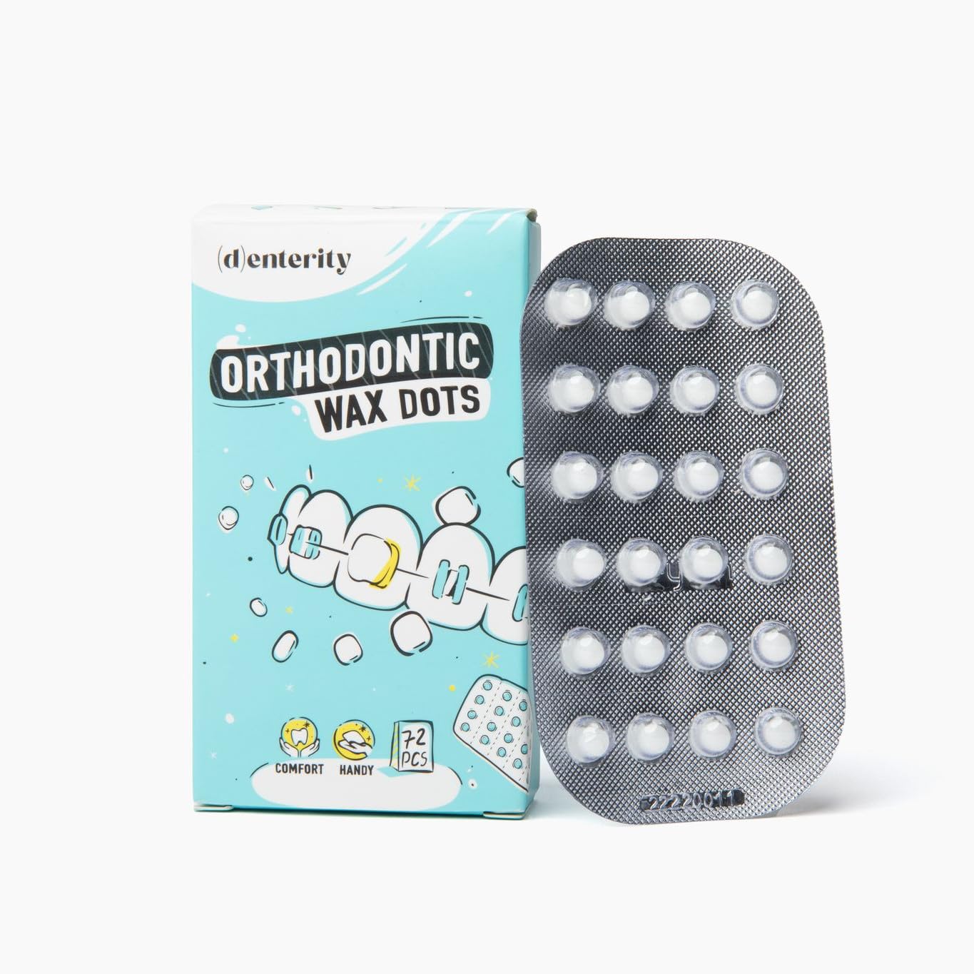 OrthoBliss Braces Wax Dots- Ergonomically Made to Ease Braces Irritation & Pain- Easy Application for First Time Braces Users- Precut Ortho Wax Dots- Oral Care Kit for Braces- 72ct Pack of 1