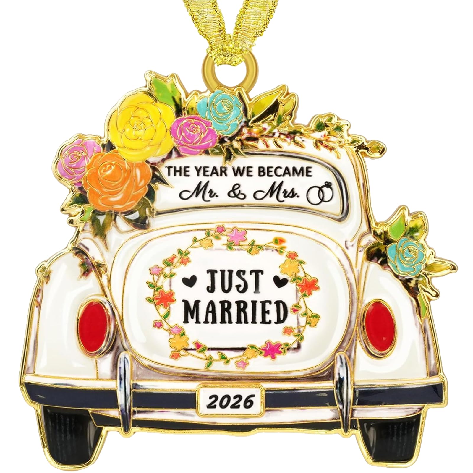 Just Married Decorations Wedding Gifts for couples Hanging Ornament 2026 Wedding Gift Ideas For Newly Wed Couple Mr and Mrs Just Married Bride To Be Bridal Shower Keepsake Gifts