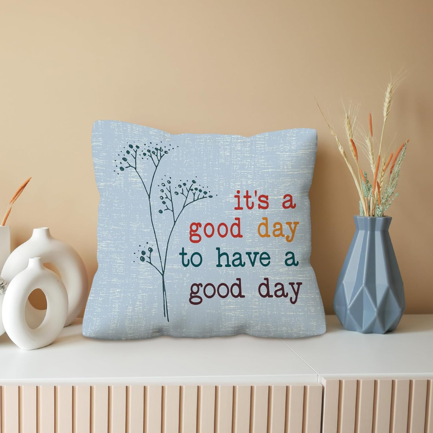 kdqua Positive Motivational Pillow Covers 18x18, Inspirational Blessed Throw Pillow Covers for Home Office Kids Room Playroom Nursery Room Decor, Positive Gifts for Women Coworker Mom Aunt Teacher - Image 4