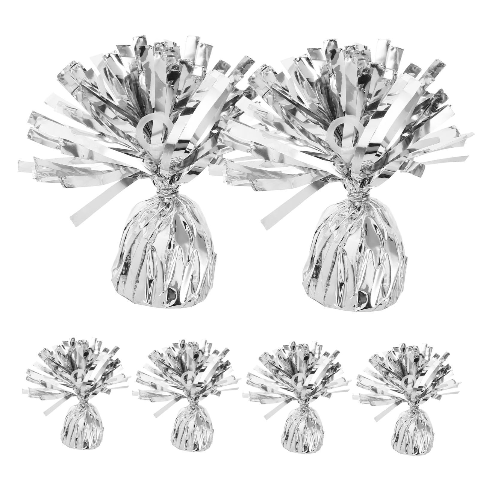 6 Stück Ballongewichte für Party und Hochzeit aus Pet und Zement Einfache Befestigung Elegantes Silbernes Design für Ballons und Festdekoration