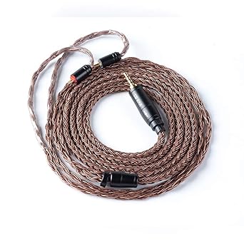 KBEAR 16 Core Pure Copper 2 Pin Balanced Replacement Earphone Cable, HiFi in Monitor Earbuds Upgraded TRRS Cable Extension Cord for AS10 ZST ZSR ZS10 ZS6 ZS7 (Dark, 2pin2.5)