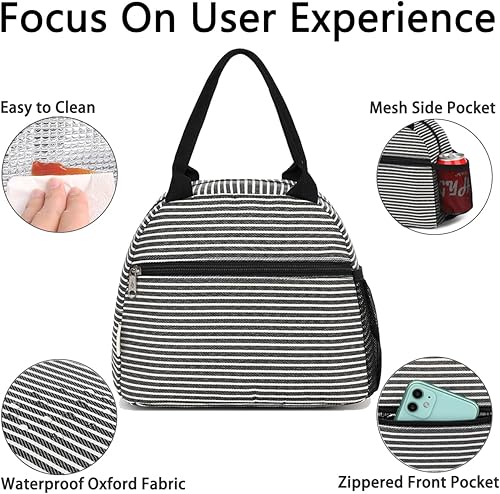 Miniatura 4 de Lonchera para mujeres, adultos, hombres, niños y niñas, pequeña lonchera de gran capacidad, contenedor de almuerzo aislado para el trabajo, escuela,