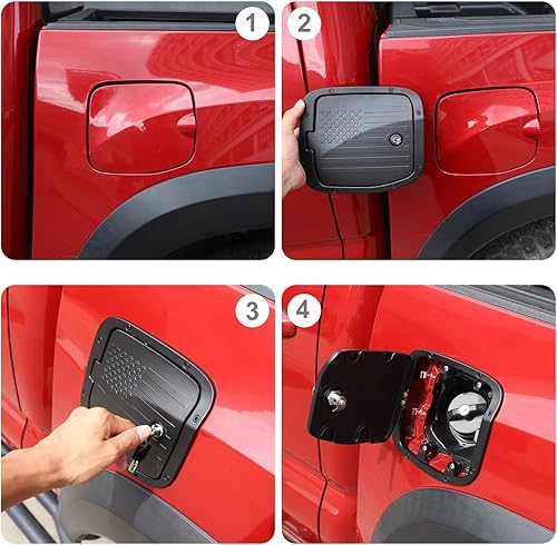 Miniatura 5 de Tapa de repuesto antirrobo para depósito de combustible compatible con ToyotTacoma 2016-2022, tapa de llenado de gasolina para automóvil, tapa de