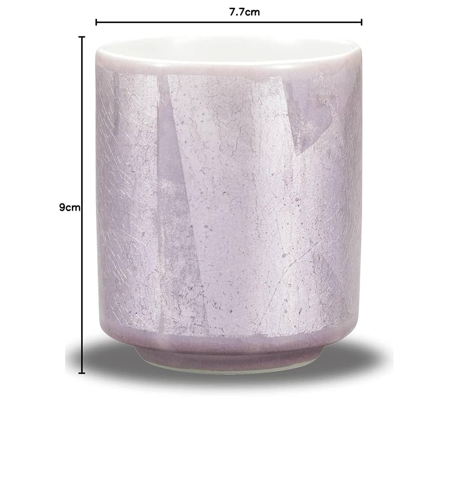 Amazon | 和座の蔵 おしゃれ 九谷焼 湯呑み 銀彩紫 湯呑み茶碗