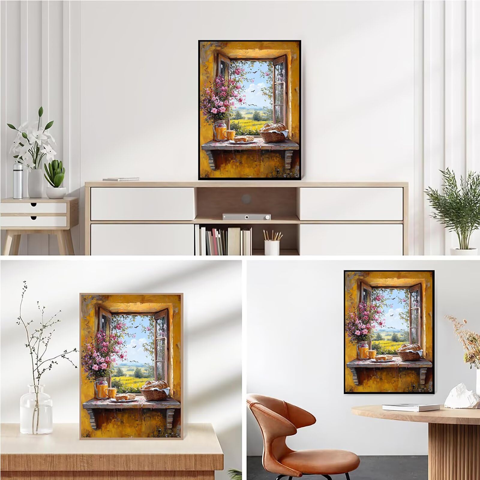 Diamond Painting Kit Completo, Diamond Painting Davanzale, 5D Quadrato Pittura Diamante Kit Manualidades Adultos DIY Diamantini Crystal Art Disegni Ricamo Punto Croce Artigianale,90x120cm Fiori j0-636